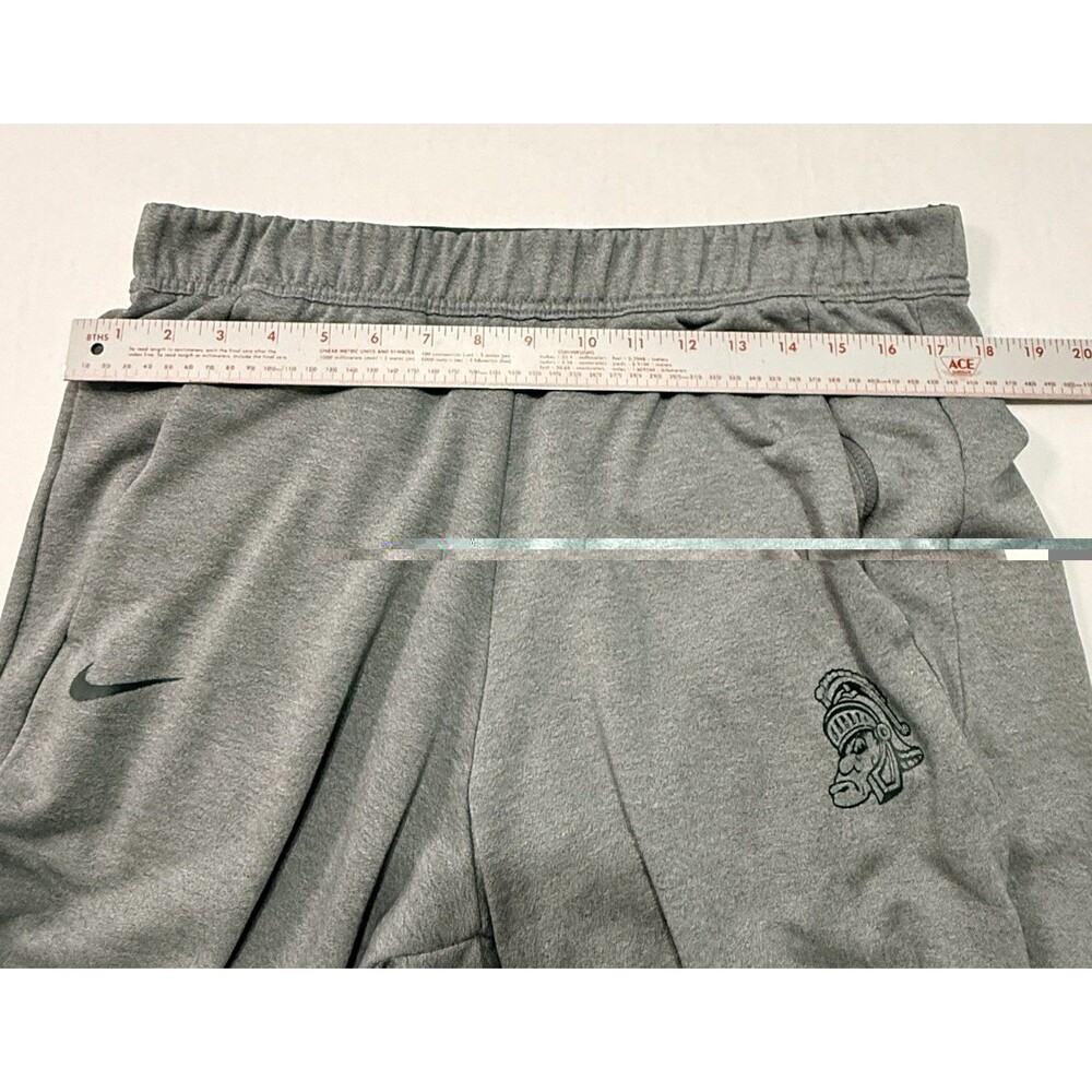 Nike Dri-Fit Jogger Sweatpants Men’s Large Grey MSU Spartans Side Leg Zippers - Picture 9 of 13